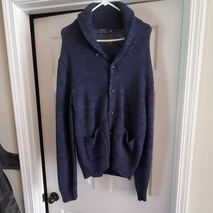 Polo Shawl-Collar Cardigan Sweater